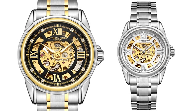 €39.99 for A Hand Assembled Anthony James Limited Edition Skeleton Automatic Mens Watch