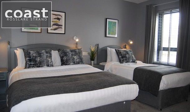 1 Night (€75) or 2 Nights (€129) Coastal Escape for 2 People in a Deluxe Double Room Including Full Irish Breakfast and a Late Checkout in the Brand New Coast Hotel Rosslare Strand