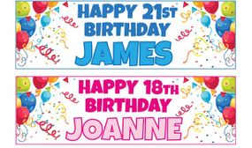 Personalised Kids Birthday Banners - 11 Unique Styles