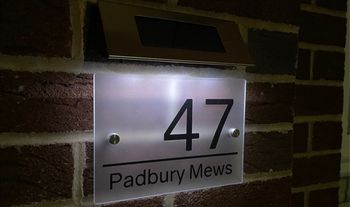 Personalised Premium Frosted Door Sign With Solar Light Option