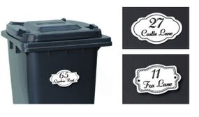 Personalised Vintage Wheelie Bin Stickers - 10 Unique Styles (Pack of 4)