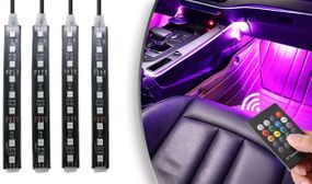 RGB Car Interior USB LED Strip Light with Remote Control