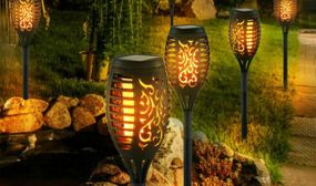 Solar Flame LED Lights - 1 or 2