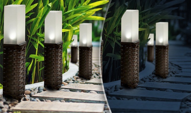 rattan column solar light