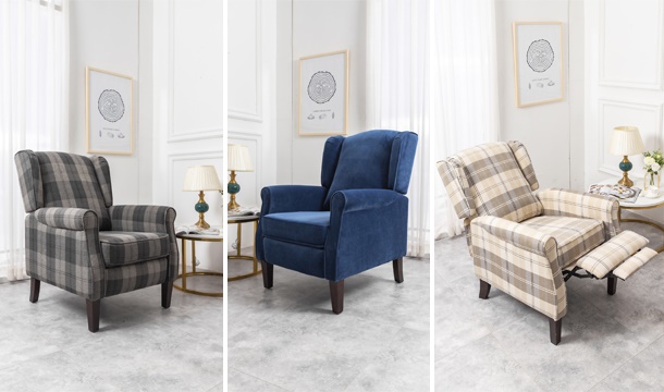 €159.99 for a Althorpe Wing Back Fabric Recliner Armchair in 2 Styles 