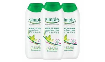 3 or 6 Pack of Simple Kind to Hair Gentle Care Shampoo - 200ml