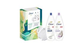 Dove Blissfully Relaxing Body Wash 2pcs Gift Set For Her with Shower Puff