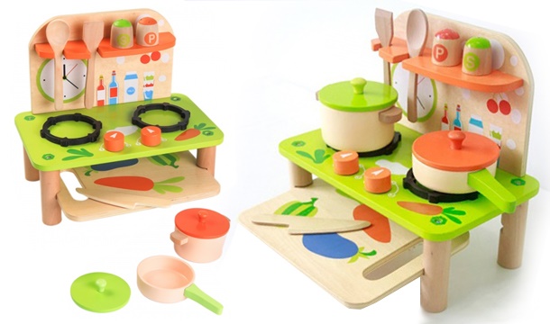 wooden tabletop toy kitchen