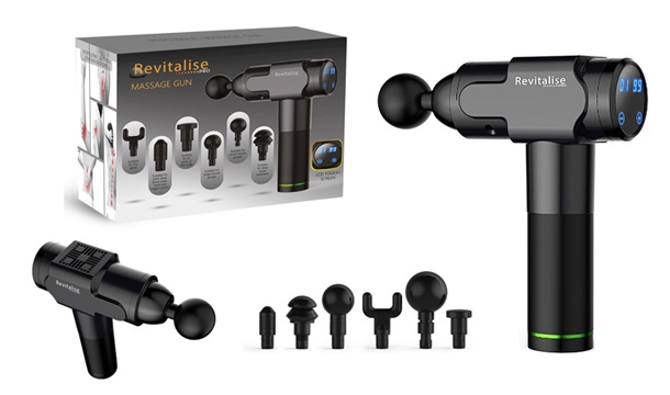 €59.99 for a Revitalise Pro Massage Gun with 6 Attachments - Limited Stock