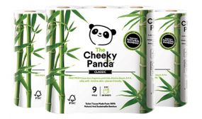 5 Pack ( 45 Rolls) of The Cheeky Panda 3 Ply Natural Bamboo Toilet Roll ( 9 Rolls in Each Package)