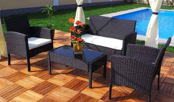 4 or 6 Seater Swing & Harmonie® Rattan Garden Furniture in 3 Colours from €249.99