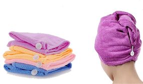 Glamza Rapid Dry Microfibre Hair Towel for Kids and Adults