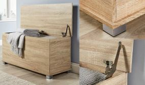 Large Ottoman Storage Box With Hinged Lid - 6 Colours