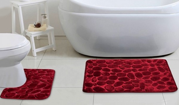 Luxury Memory Foam Bath And Pedestal Mat Set In 6 Colours Save