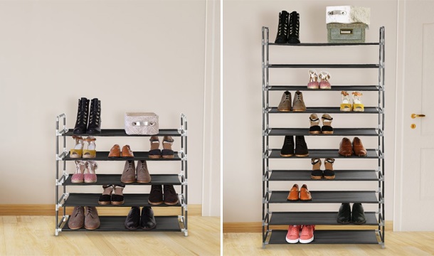 3 5 Or 10 Tier Metal Shoe Racks Save Up To 72 Pigsback Com