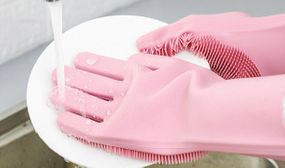 Pair of Magic Silicone Cleaning Gloves - 5 Colours