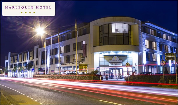 1, 2 or 3 Nights Bed & Breakfast, a delicious 4 Course Evening Meal & a Lazy Late Checkout at the boutique Harlequin Hotel, Castlebar, Co. Mayo