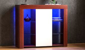  Azura 1-Door LED Glass Shelf Cabinet in 4 Colours