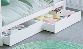 Libra Timber Frame Single Beds & Roll out Underbed Storage Drawers - 3 Colours Available