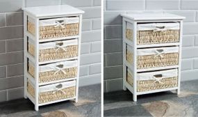 2, 3 or 4 Drawer White Maize Storage Unit