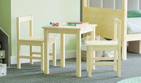 Pisces Kids Timber Table & Chairs Bedroom Set - 2 Colours Available