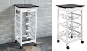 3 or 4 Tier Wooden Kitchen Trolley