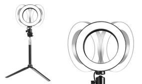 LED Dimmable Studio Ring Lights with Adjustable Stand and Lights