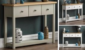 Arlington 1, 2 or 3 Drawer Console Table in 2 Colours