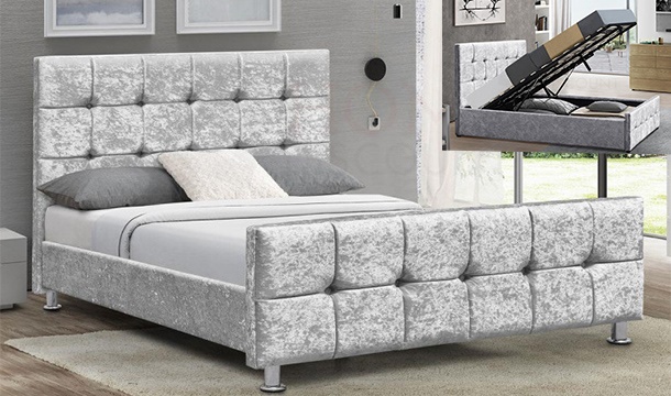 Stylish Valentina Double Bed with Ottoman Storage Option