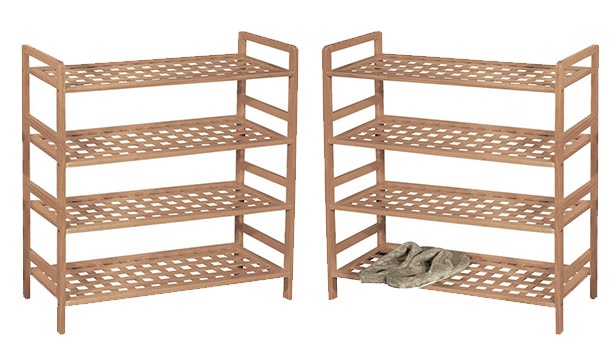 2 3 Or 4 Tier Walnut Criss Cross Shoe Rack Save Up To 59 Pigsback Com