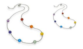 Genuine Chakra Stone Accented Necklace