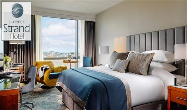 1, 2 or 3 Night Stay for 2 with Breakfast, a Main Course Meal with Wine, Late Checkout & access to the Leisure Facilities at the stunning Limerick Strand Hotel