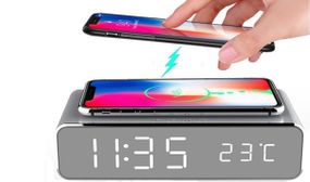 2-in-1 LED Alarm Clock & Wireless Charging Station