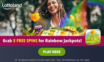 5 FREE Spins on Rainbow Jackpots - No Deposit Necessary