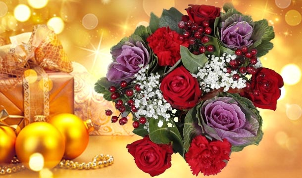  €29.00 for a Christmas Yuletide Bouquet of Flowers with Nationwide Delivery