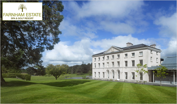 1 or 2 Nights B&B Stay for 2 People with €30 Dining Credit, €20 Spa Credit, €20 Golf Credit and €10 Afternoon Tea Credit at the stunning Farnham Estate, Spa & Golf Resort, Cavan