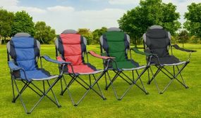 1, 2 or 4 Heavy Duty Camping Chairs (5 Colours Available)