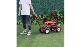 Outsunny Adjustable Rolling Planting Station Trolley