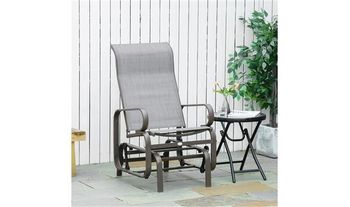 Outsunny Outdoor Gliding Rocking Metal Chair