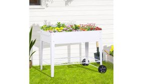 Outsunny Metal Raised Flower Bed Planter Trolley