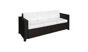 Outsunny Rattan 3-Seater Sofa-Brown