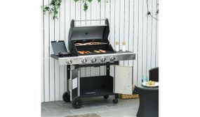 Outsunny Gas Burner Barbecue Grill 4+1 BBQ