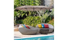 Outsunny 4.6m Garden Parasol Double-Sided Sun Umbrella Patio - NO BASE