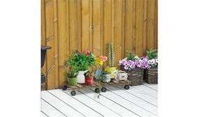 Outsunny 2 Pack Plant Stand with Wheels