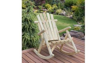 Outsunny Adirondack Cedar Wood Rocking Chair