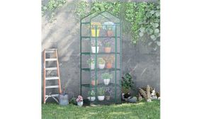 Outsunny 5 Tier Greenhouse Portable Shed Metal Frame 69 x 49 x 193cm