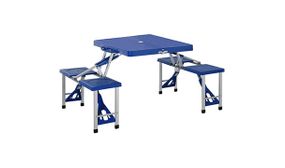 4 Seater Aluminium Portable Picnic Table with Foldable Seats