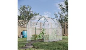 Outsunny Walk in Transparent Greenhouse, Steel Frame