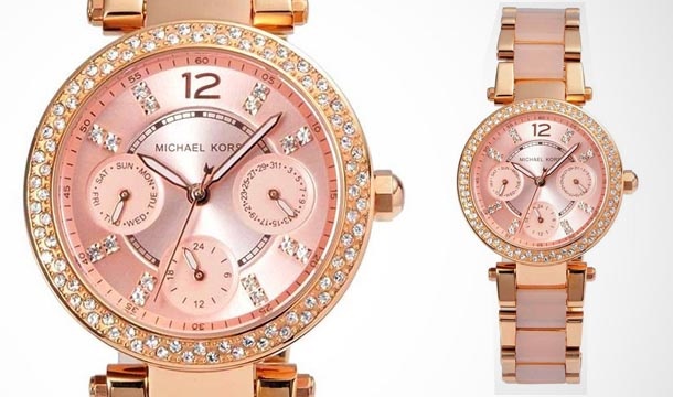 Michael Kors MK6110 Mini Parker Rose Gold Watch - Save up to 59% ...