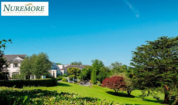 1 or 2 Nights B&B for 2, Evening Meal, Late Check-out and use of the Leisure Facilities at Nuremore Hotel and Country Club, Co. Monaghan 